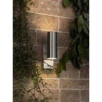Modern Stainless Steel Metal Outdoor Up  Down Wall Light PIR Motion Sensor IP44