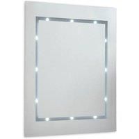 Modern Slim LED Battery Operated Illuminating Rectangular Design Bathroom Mirror - IP44 Rated