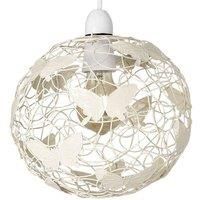 Cream Butterfly Design Light Shade Easy Fit Lighting Wire Lattice Globe Pendant