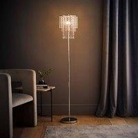 Designer 150cm Floor Lamp Polished Chrome Acrylic Droplet Shade Home Lighting