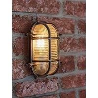 Metal Outdoor Wall Light Polished Aluminium / Copper Garden Bulkhead LED Bulb