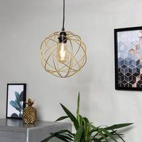 Metal Pendant Light Shades Easy Fit Geometric Globe Shade +LED B22 Filament Bulb