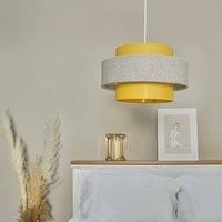 Modern Drum Ceiling Shades Fabric Two Tier Design Lights Easy Fit LED Lighting