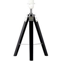 Tripod Table Lamp Base Modern Home Lighting Chrome & Wood Design Light