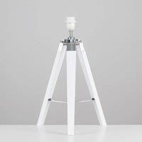 Tripod Table Lamp Base Modern Home Lighting Chrome & Wood Design Light