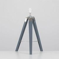 Tripod Table Lamp Base Modern Home Lighting Chrome & Wood Design Light