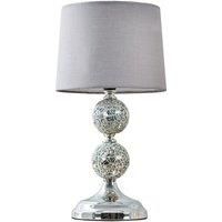Modern LED Crackle Bedside / Lounge Table Lamp Tabered Cotton Light Shade + Bulb