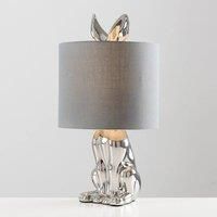 Modern Ceramic Rabbit Base Table Lamp Light Cotton Shades Modern LED Lighting