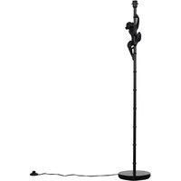 Metal Floor Lamp Hanging Monkey Silver Black Light 142cm Base Animal Lighting