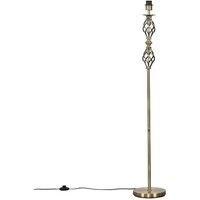 Traditional Twist Floor Standard Lamp Base Antique Brass / Brushed Chrome Light