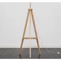 Wood Tripod Floor Lamp Base Large Living Room Lounge Light With Storage Shelf