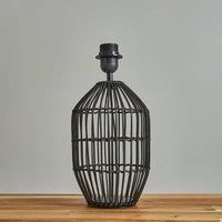 Rattan Wicker Table Lamp Base Natural Lighting Bedside Reading Lounge Home Light