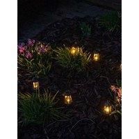 MiniSun - Pack of 4 Solar Powered Black Hanging Lantern Lights for Patio Decor Solar Light Outdoor Garden