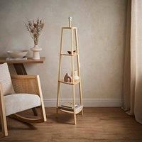 Wooden Floor Lamp 3 Tier Shelf Light Living Room Standard Storage Lighting