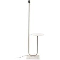 MiniSun Large Curved Stem Marble Floor Lamp Base Coffee Table Living Room Lounge Standing Light - Brushed Chrome