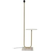 Tavel Gold & Marble Floor Lamp Base With Built In Side Table