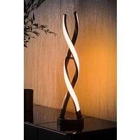 Infinity Matt Black Double Twist Integrated LED Table Lamp In Warm White