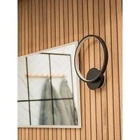 Matt Black Loop Circle Wall Light Indoor/Outdoor Integrated LED Kitchen Living Room Light Fitting Neutral White Lighting - IP44 Rated