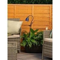 Large Solar Powered Blue Tulip Lantern Spike Light, Floral Spike Solar Stake Light for Outdoor Garden Path