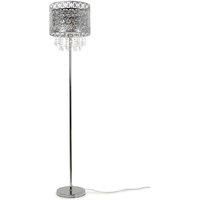 Acrylic Jewel Bead Droplet Floor Lamp Lampshade Living Room Light Silver Gold