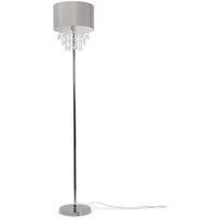 Grey Shade Floor Lamp Acrylic Jewel Bead Droplets Living Room Standard Light