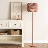 Pink Metal Standing Floor Lamp with Origami Paper Fold Lampshade Living Room Hallway Light