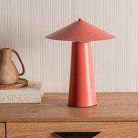 Modern Coral Metal Bedside Table Lamp with Tapered Lampshade Living Room Bedroom Light