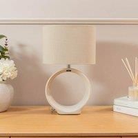 Tia Natural Hoop Ceramic Table Lamp