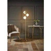 Modern Gold Floor Lamp Frosted Glass Globe Shades Living Room Light LED Bulbs
