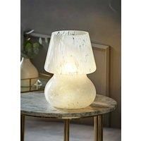 White Confetti Glass Table Lamp Tapered Lampshade Living Room Bedroom Bedside Light