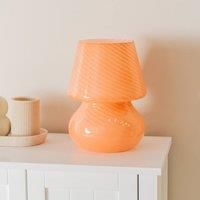 Beau Peach Swirl Glass Table Lamp
