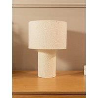 Natural Cream Boucle Table Lamp Lampshade Textured Bedroom Living Room Light