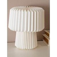 White Origami Bedside Table Lamp with Paper Fold Pleated Lampshade Living Room Bedroom Light