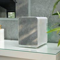 ValueLights Mini Beauty Fridge with LED Mirror, 4L Portable Cosmetic Refrigerator, Dimmable LED Lights, Small Cooler for Skincare, AC/DC Adaptor for Home Bedroom and Car
