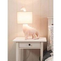 Kids Pink Dinosaur Bedside Table Lamp with Drum Fabric Shade