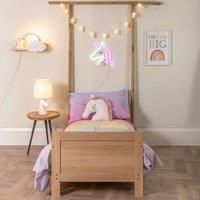 Kids Pink and White Cloud Design Plug in Wall Light with Shelf and Pull Cord Switch