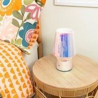 ValueLights | Iridescent Glass Rechargeable Portable Table Lamp, Dimmable Touch Button Cordless Light | Table Lamps & Home Improvements Essential