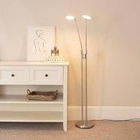 Integrated LED Metal Floor Lamp 2 Arm Adjustable Task Reading Lounge Light