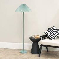 Metal Floor Lamp Pleated Lampshade Free Standing Living Room Light LED Bulb