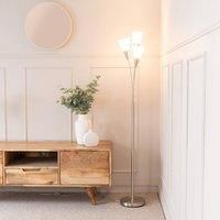 ValueLights | Traditional Silver 3 Arm Floor Lamp with White Frosted Glass Shades | Floor Lamps & Torchieres, Home Décor & Improvement Essential
