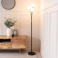 ValueLights | Black 3 Way Triple Stem Floor Lamp with White Frosted Glass Globe Shades Light | Floor Lamps & Torchieres, Home Décor & Improvement Essential