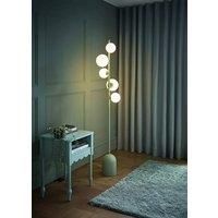5 Way Floor Lamp Opaque Glass Globe Shades Living Room Lounge Light LED Bulbs