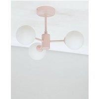 Modern 3 Way Ceiling Light Fitting Opaque Glass Globe Shades Pendant LED Bulbs