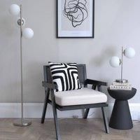 3 Way Metal Floor Lamp Opal Globe Lampshades Free Standing Living Room Light