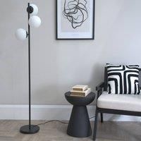 3 Way Metal Floor Lamp Opal Globe Lampshades Free Standing Living Room Light