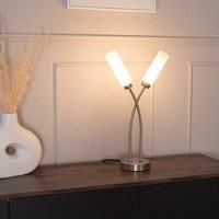 ValueLights | 2 Way Curved Arm Cross Over Brushed Chrome Table Lamp | Table Lamps, Home Décor & Improvement Essential