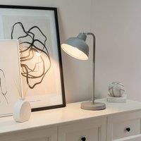 ValueLights | Grey Metal Stem Table Lamp with Angled Dome Shade | Table Lamps, Home Décor & Improvement Essential