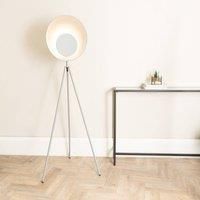 Integrated LED Floor Lamp Tripod Base Large Shade Warm White Living Room Light