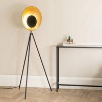 Integrated LED Floor Lamp Tripod Base Large Shade Warm White Living Room Light