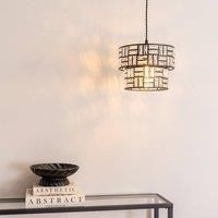 ValueLights | Easy Fit Black/Clear Acrylic Jewel Tiered Drum Lampshade for Living Room Bedroom Hallway | Shades & Home Improvements Essential | 270mm Shade Width